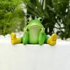 Decorative Frog Statue for Patio Sitting Resin Stretching His Legs Ornament Garden Pool Decor Figurine Outdoor Indoor Plant Pot Desk Shelf Decoration