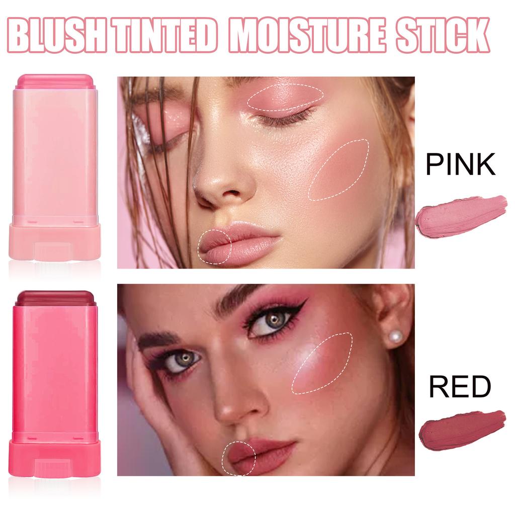 EELHOE Cheek Blush Facial Nourishing Blush Gel Cream Waterproof Multi Purpose Eyes Lips Makeup Blush Stick Waterproof Facial Blush Stick Cheek Rouge