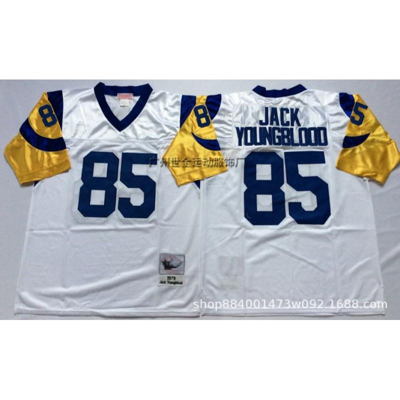 Mens Retro Rams Football Jersey Embroidered Hall Of Fame Tribute Training Uniform American Fans