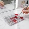 12 ячеек/коробка 3D плоские стразы для ногтей наклейки ассорти разноцветные DIY декоративные аксессуары для маникюра арт-салона