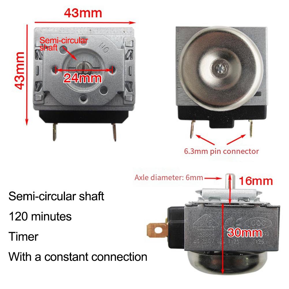 Механический таймер с переключателем таймера-звонка для электрической скороварки, духовки, рисоварки, аксессуар, таймер на 60 90 120 минут