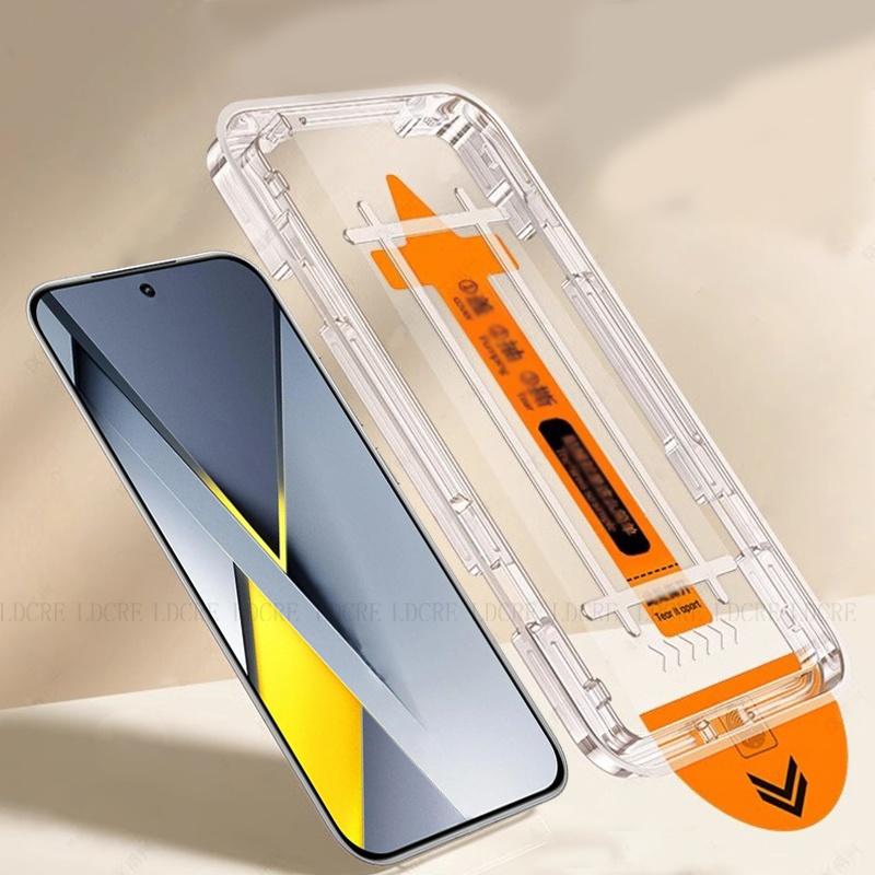 Установка в один клик без пузырьков Защитный комплект от пыли для Xiaomi Poco F8 F7 Ultra Pro Закаленное стекло HD Защитная пленка против отпечатков пальцев