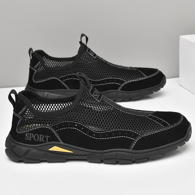 Летняя мужская повседневная обувь с дышащей сеткой, мужские лоферы, уличная прогулочная обувь, мокасины, мужская обувь