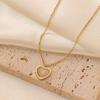 Heart-shaped Necklace & Simple Retro Titanium Steel Earrings - Fashionable, Non-fading Jewelry Set