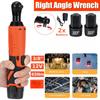 12V Cordless Ratchet Right Angle Wrench 3/8INCHES 65Nm Angle Wrench Tool Impact Power Tool with 2 Battery