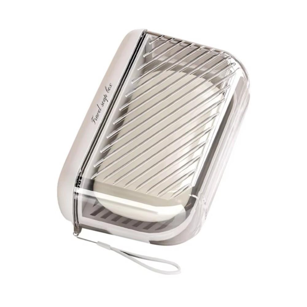 Pink Travel Soap Dish With Transparent Sealing Cover Bathroom Soap Rack Soap Box Outdoor Tourism