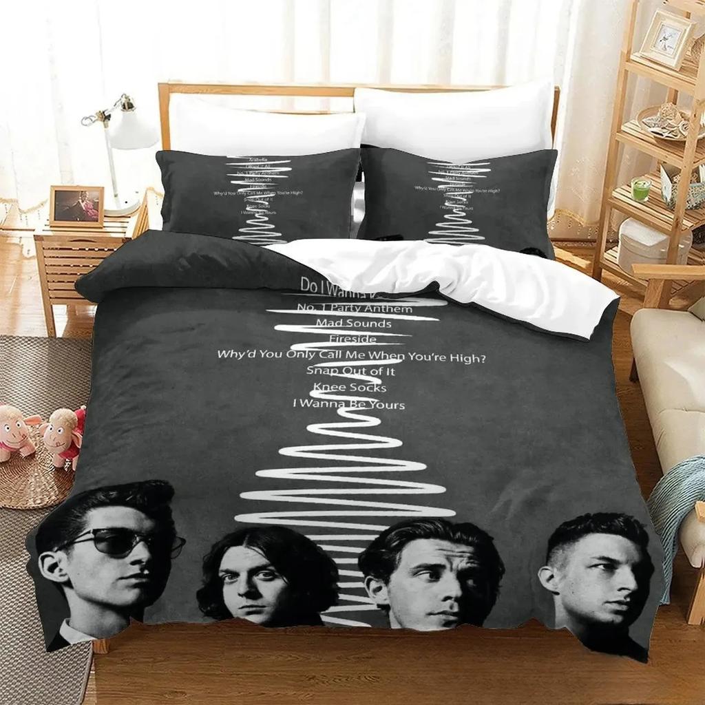 Набор постельного белья с 3D-принтом Arctic Monkeys, музыкальная группа, пододеяльник, комплект для кровати, покрывало, наволочка, одеяло, размер кинг, квин, для мальчиков, взрослых