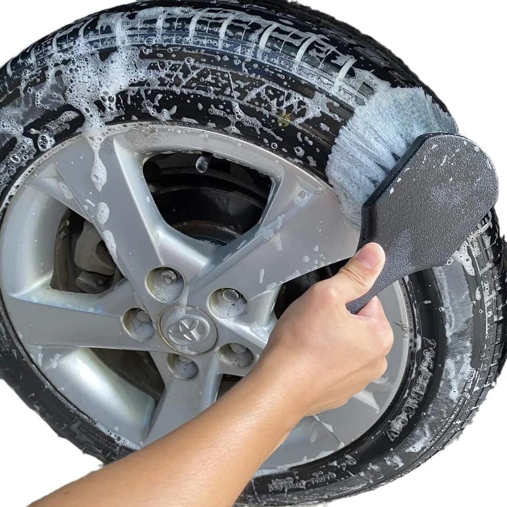 Щетка для автомобильных шин - Прочная щетка-скраб для чистки колес с эргономичной ручкой - Инструмент для автодетейлинга для дисков колес Amagi