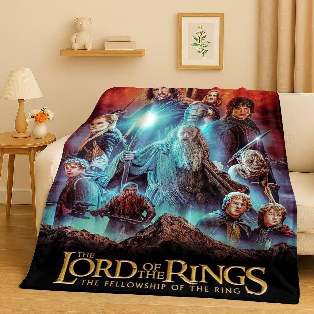 Classic L-Lord of The Rings H-Hobbit Gandalf Legolas Flannel Blanket,Ultra Soft Warm Plush Throw for Home Bedroom Bed Sofa Cover