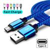 Type C Fast Charging Charger For Samsung  Xiaomi Type C USB Quick Charger Cable Date Sync Nylon Braided Wire Charger Cable