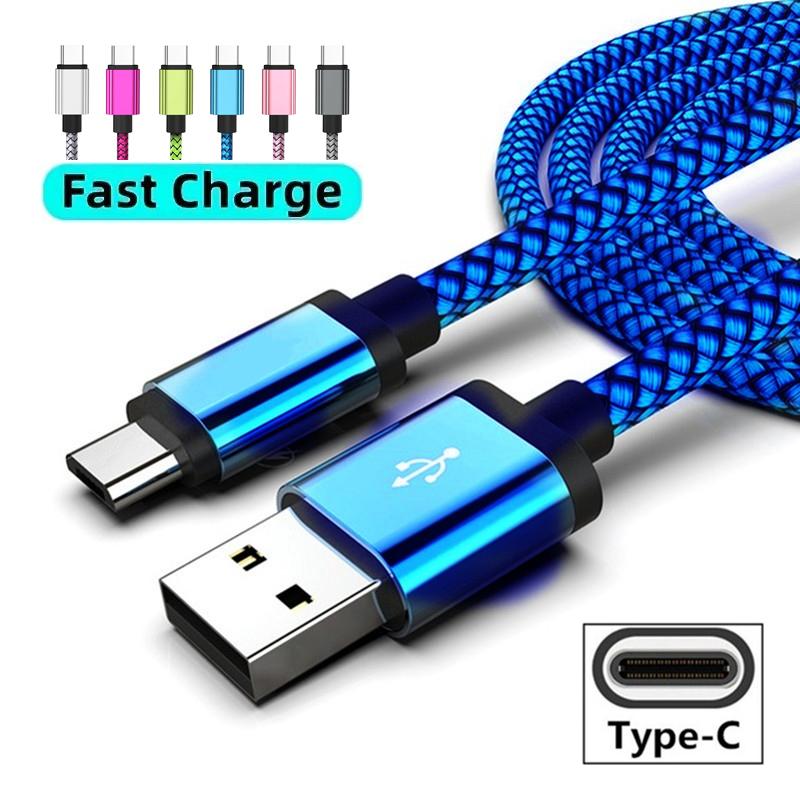 Зарядное устройство Type C для быстрой зарядки Samsung Xiaomi USB-кабель Type C для быстрой зарядки Дата Синхронизация Нейлоновый плетеный провод Зарядный кабель