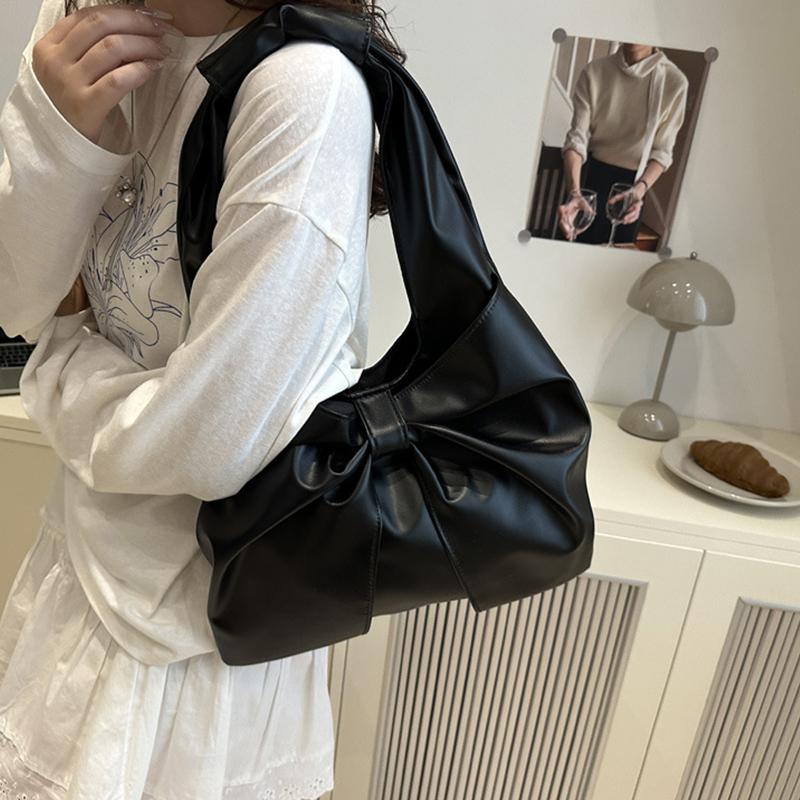 Yogodlns Повседневная наплечная сумка для женщин Новая милая и простая сумка подмышку Дизайн с бантом Большая вместимость Сумка