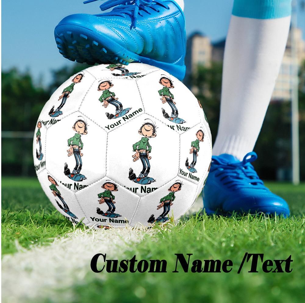 Custom Text Size 5 Soccer Ball, Standard Match Football For OutdoorGaston Lagaffe