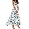 Женское летнее повседневное модное платье с принтом, платье без рукавов с V-образным вырезом