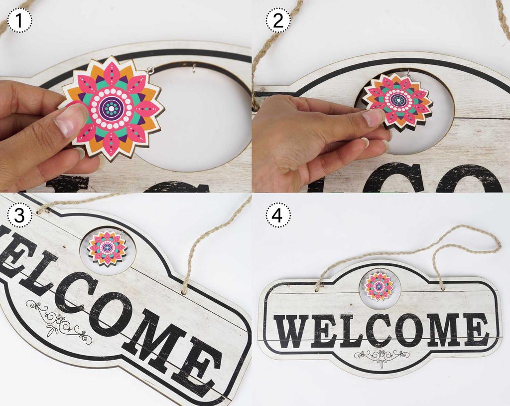 Inkdotpot Приветственный знак, украшения для входной двери, подвесные деревенские деревянные сезонные праздничные украшения, подарок на новоселье, настенный подвес 17,5 дюймов