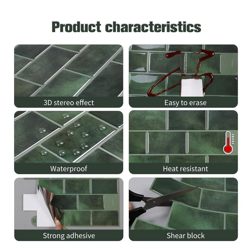 Classic 3D Crystal Drop Self-Adhesive Waterproof Wallpaper, Oil-Proof Brick Style Wall Sticker for Kitchen and Bathroom.