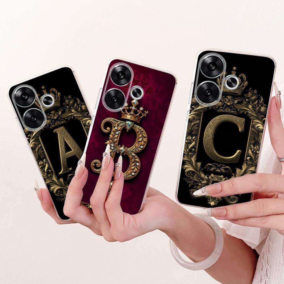 For Xiaomi Redmi Turbo 3 Case Cute Crown Letters Cover Soft Slim Phone Case For Xiaomi Poco F6 PocoF6 Redmi Turbo3 Fundas Bumper