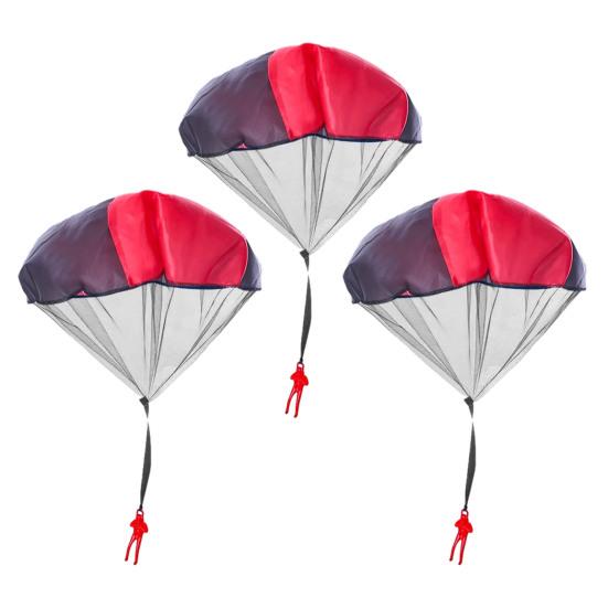 3 шт. Игрушка-парашют для детей, игрушки для двора на открытом воздухе, способствует активной игре, возраст 3+, нейлоновый мини-парашют без запутывания для групповых игр, вечеринок по случаю дня рождения