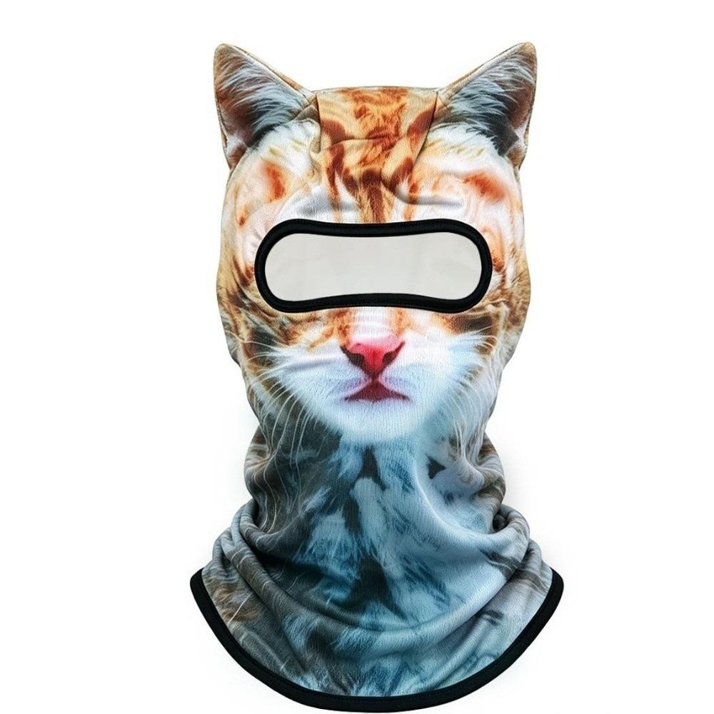 3D Animal Print Full Face Mask Ice Silk Cooling Face Mask Cooling Balaclava Mask  For Skiing