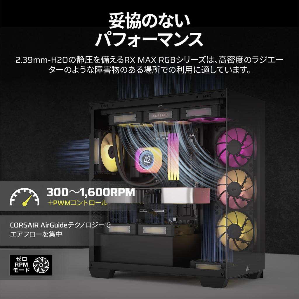 Комплект расширения CORSAIR iCUE LINK RX140 MAX RGB 140мм ШИМ Вентилятор для корпуса ПК 30мм Толщина Одинарная упаковка Черный CO-9051035-WW