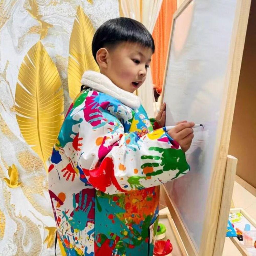 Art Painting Children's Painting Apron Nylon Baby Eating Bib Universal Reverse Dressing Cloth  Boys