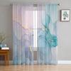 Marble Turquoise Pink Sheer Curtains for Living Room Decoration Window Curtains for Kitchen Tulle Voile Organza Curtains