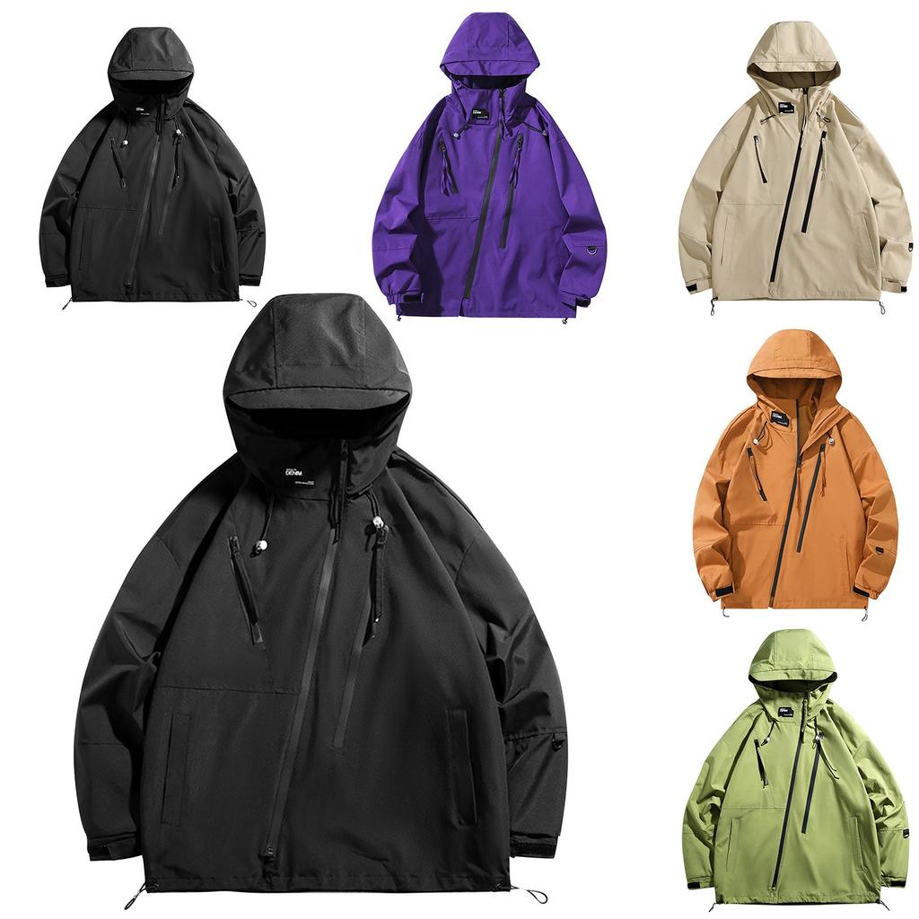Мужская весенняя куртка с капюшоном, мужская водоотталкивающая ветрозащитная универсальная модная одежда для активного отдыха, модная куртка