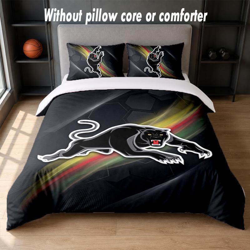 Penrith Panthers Design Bed Bedding Set 1 Duvet Cover + 2 Pillowcases Soft Breathable Household Bed Linens