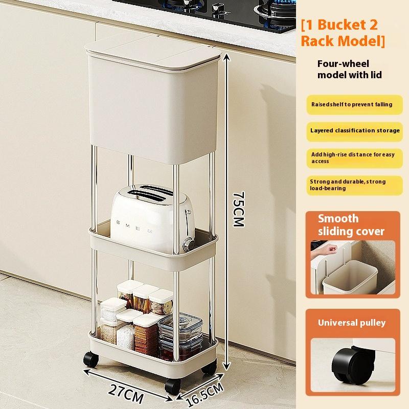 Белый лаконичный дизайн Долговечный пластиковый контейнер для отходов с ножками-колесиками Идеальная бытовая чистота Различные внутренние пространства