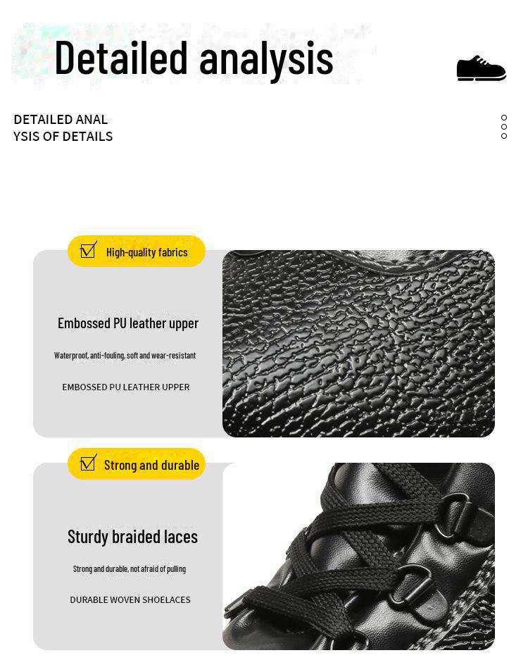 Мужская рабочая обувь со стальным носком, устойчивая к ударам и проколам - износостойкая защитная обувь