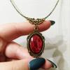 Готическое красное персиковое ожерелье с подвеской в ​​форме сердца для женщин и девочек, серебряное ожерелье с когтями призрака, короткое колье в стиле панк, цепочка на ключицы, подарки на Хэллоуин