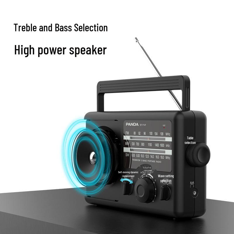 PANDA T37 Retro Portable Rechargeable Full Band FM Radio for Seniors