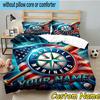 3pcs Custom Name Mariners Team Logo Bedding Set Includes 1 Duvet Cover & 2 Pillowcases for All Seasons Dormitory Home Decor Christmas gifts