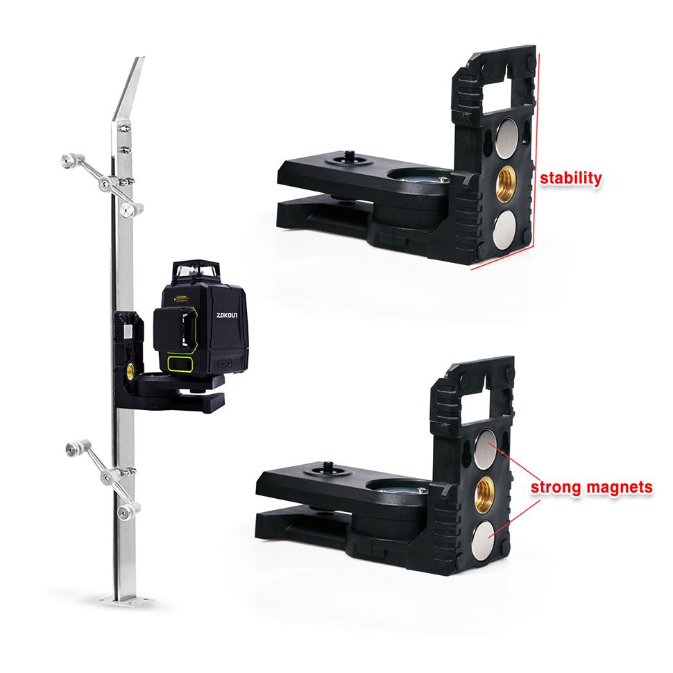 ZOKOUN Мощный магнитный кронштейн L-образной формы для выравнивания кронштейна для лазерного уровня с резьбой 1/4 дюйма, установки адаптера штатива 1/4 дюйма или 5/8 дюйма.