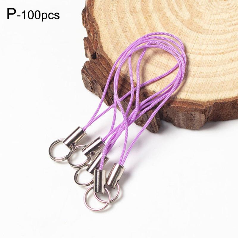 50Pcs Key Rings Cell Phone Braided Lanyard Cords Jewelry Findings DIY Rope Keychains Mobile Clasp