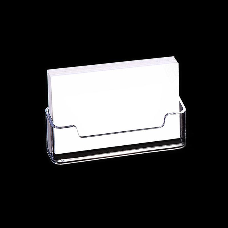 1Pc Clear Desk Shelf Box Storage Display Stand Acrylic Plastic Transparent Desktop Bussiness Card Holder Place Card Holder