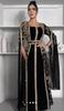 BLACK Stylish Georgette New Moroccan Dubai Kaftan Abaya Farasha Dress Long Gown