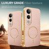 For vivo V50 Lite 4G/5G Phone Case Carbon Fiber Textured Electroplated TPU Back Cover