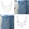 Gothic Punk Belt Chain Zinc Zinc Zinc Alloy Tassel Jeans Chain Goth Love Heart Waist Chain  Jeans