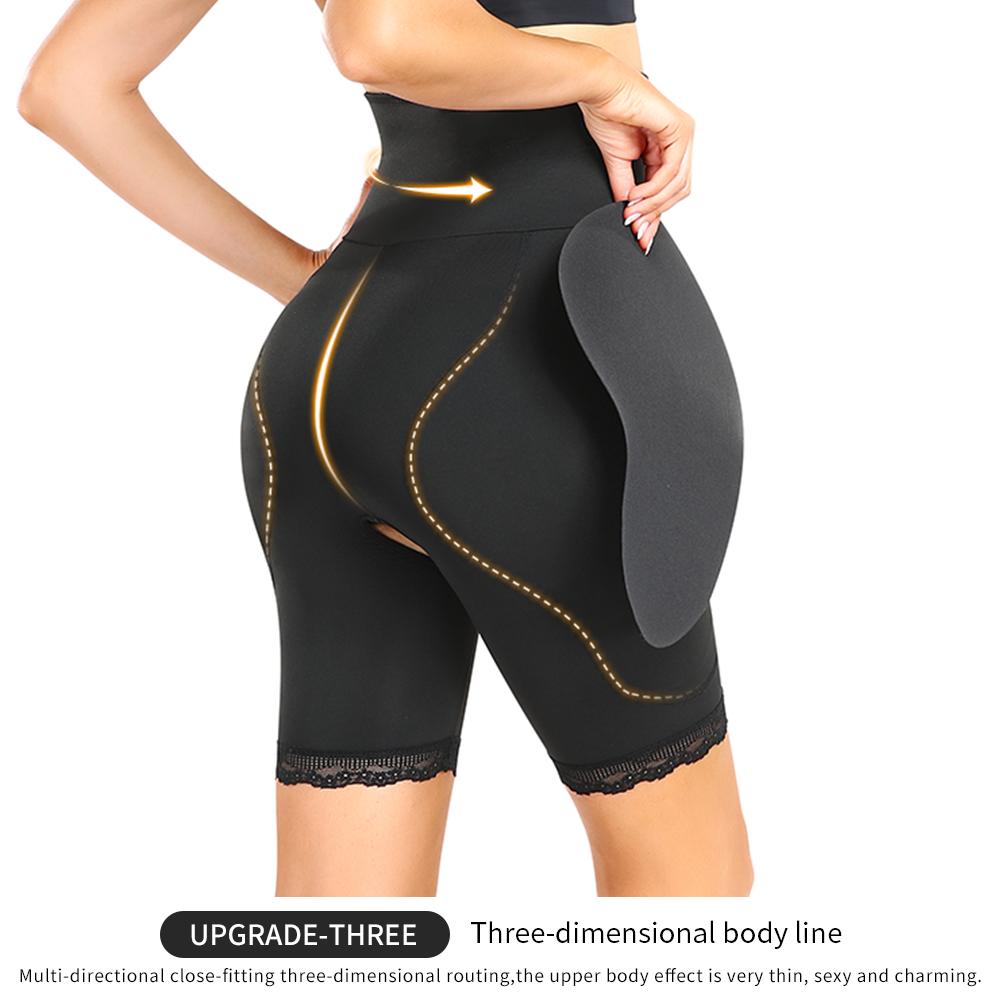 Женские корректирующие трусики с мягкой подкладкой для женщин, увеличивающие ягодицы, шорты с контролем живота, шорты со шнуровкой на бедрах
