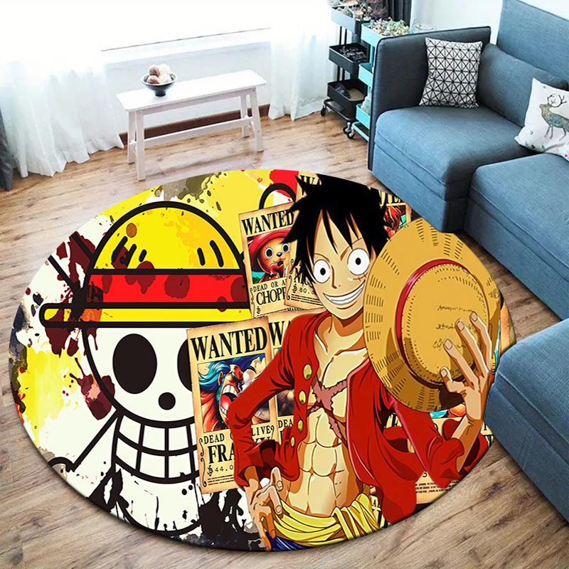 Ковер круглый с изображением Манки Д. Луффи из One Piece, ковер для гостиной, спальни, дивана, игровой комнаты, нескользящий коврик