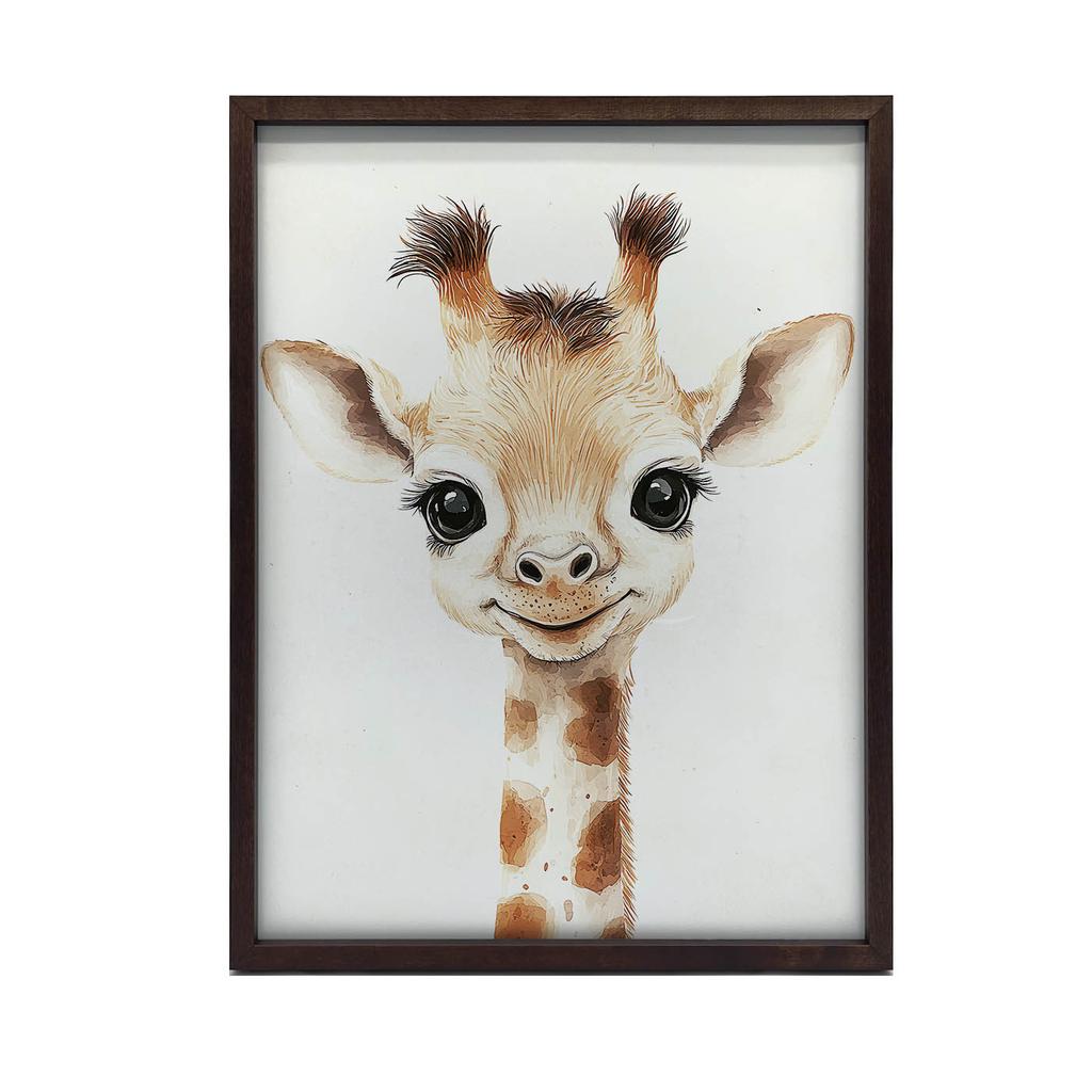 Plakat Urocza Mała Żyrafa Plakat Urocza Mała Żyrafa, 50X70 Cm, Rama Drewniana Jasny Dąb, Papier Matowy 230 Gsm