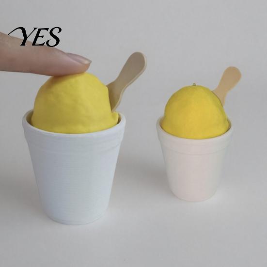 Fast Rebound Keycap Toy Ice Cream Cup Fidget Clicker, 3D Printed Finger Durable Stress Reliever Anxiety Relief Push Button for Kids Adults