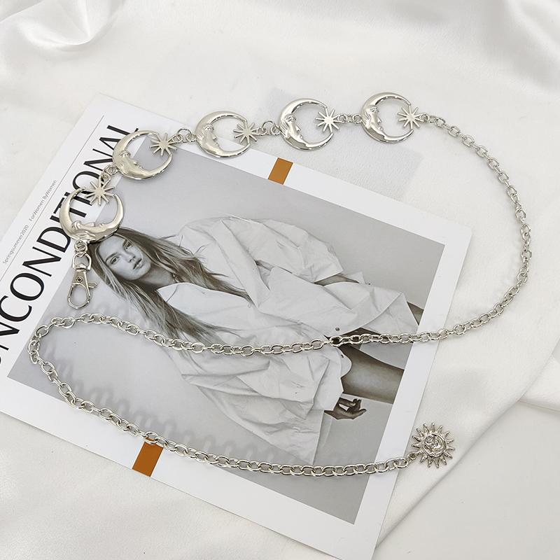 Punk Hip Hop All-match Waist chain sun Vintage Metal Womans Belt For Dress Vintage High Waist Chain Belt for Women