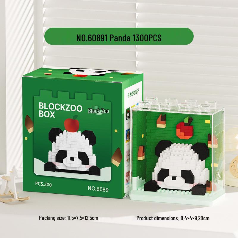 Квадратный Зоопарк Санта Клаус Панда и Тигр Строительные Блоки - Совместимы с Лего, Идеальный Подарок