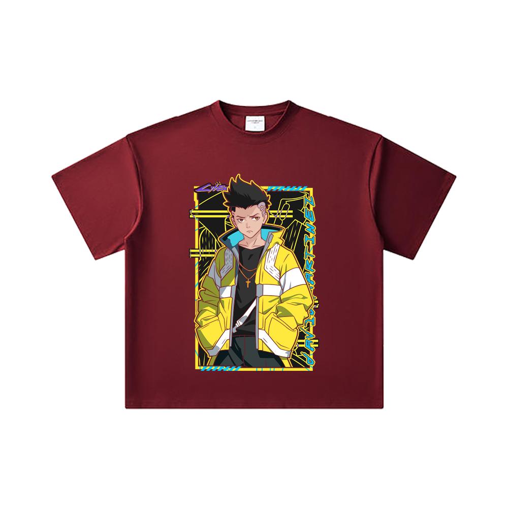 260 GSM Double Yarn 32 Count 100% Cotton Cyberpunk Edgerunners V7 David Print Unisex Heavy Cotton T Shirt