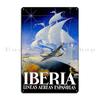 Iberia Airlines Vintage Travel Advertising Print Metal Signs Club Home Classic Vintage Create Tin Sign Poster