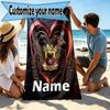 Custom Name Personalized Go Ahead Eagles Print Beach Towel, for Trip Camping Beach Party Home Decor, Birthday Gift for Family & Friends