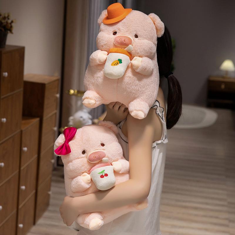 Kawaii 35/45cm Stuffed Animals Fruit Tea Pig Grape Cherry Carrot Super Soft Dolls Girls Boys Birthday Gifts Home Decor Pillow