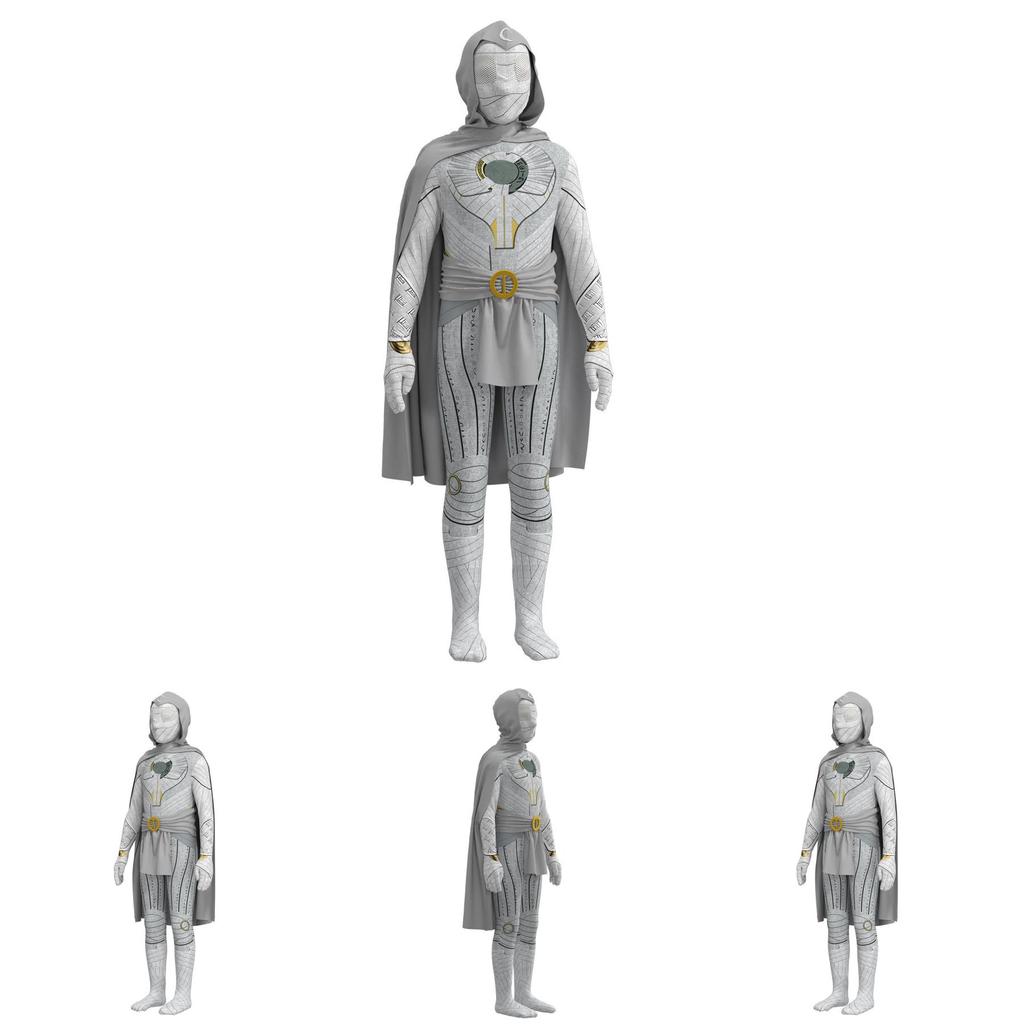 Moon Knight Marvel Movie Cosplay Jumpsuit For Adults Kids Role Playing Costume With Cloak Suit